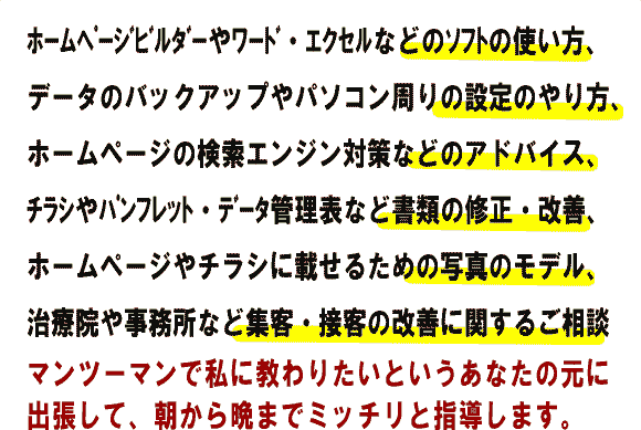 1日＆半日マンツーマン出張コンサルティング