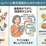 1．SEOで少し有利になる 2．直帰率が下がり、回遊率が上がる 3．コンバージョンアップ